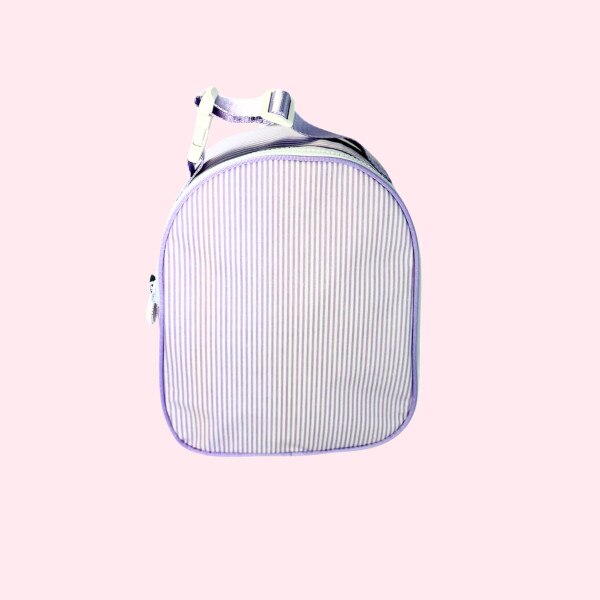 Lilac Preppy Stripe ~GLOSSY~ Little Mama Tote | Mint main image 0